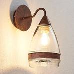 Szklana lampa ścienna Millina, rdzawy brąz