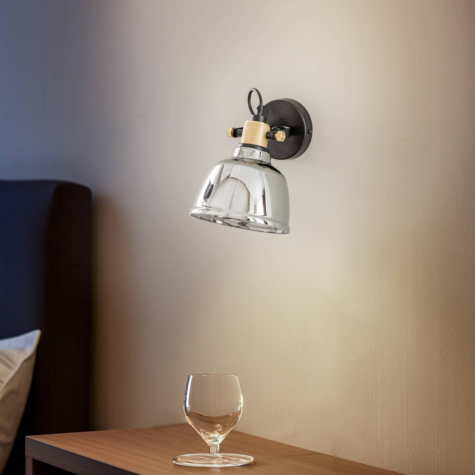 Amalfi væglampe med metalliseret glas sølv