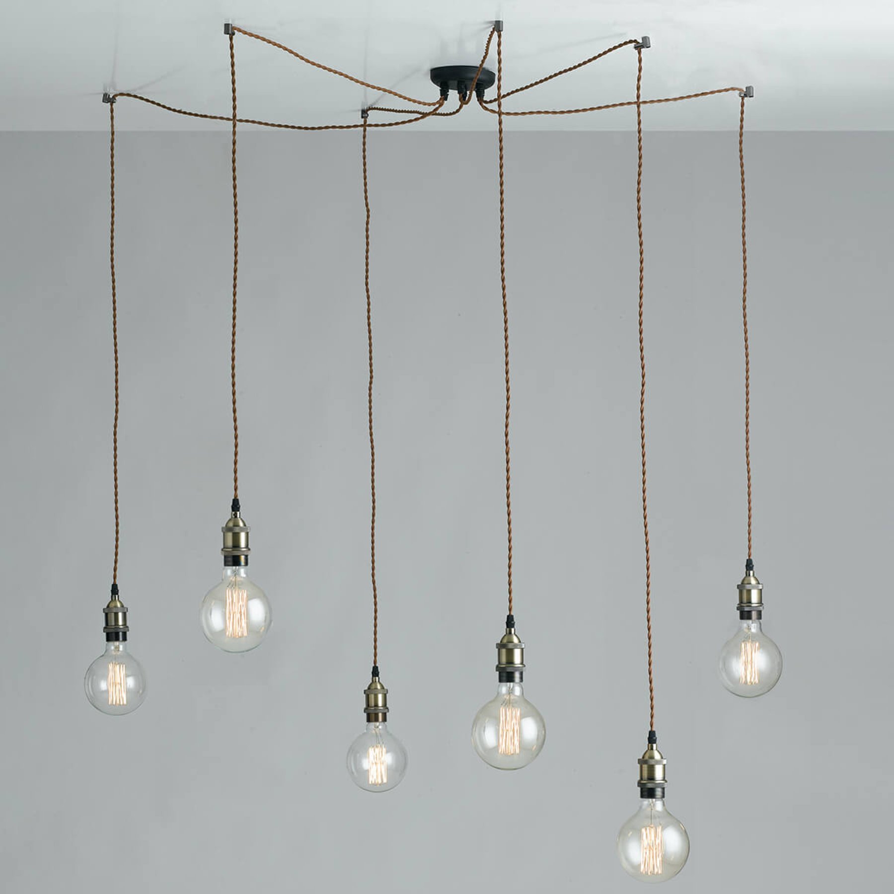 Eco-Light Groove spider-like hanging lamp in a vintage look, for Living / Dining Room, metal, E27, 60 W, energy efficiency: A++