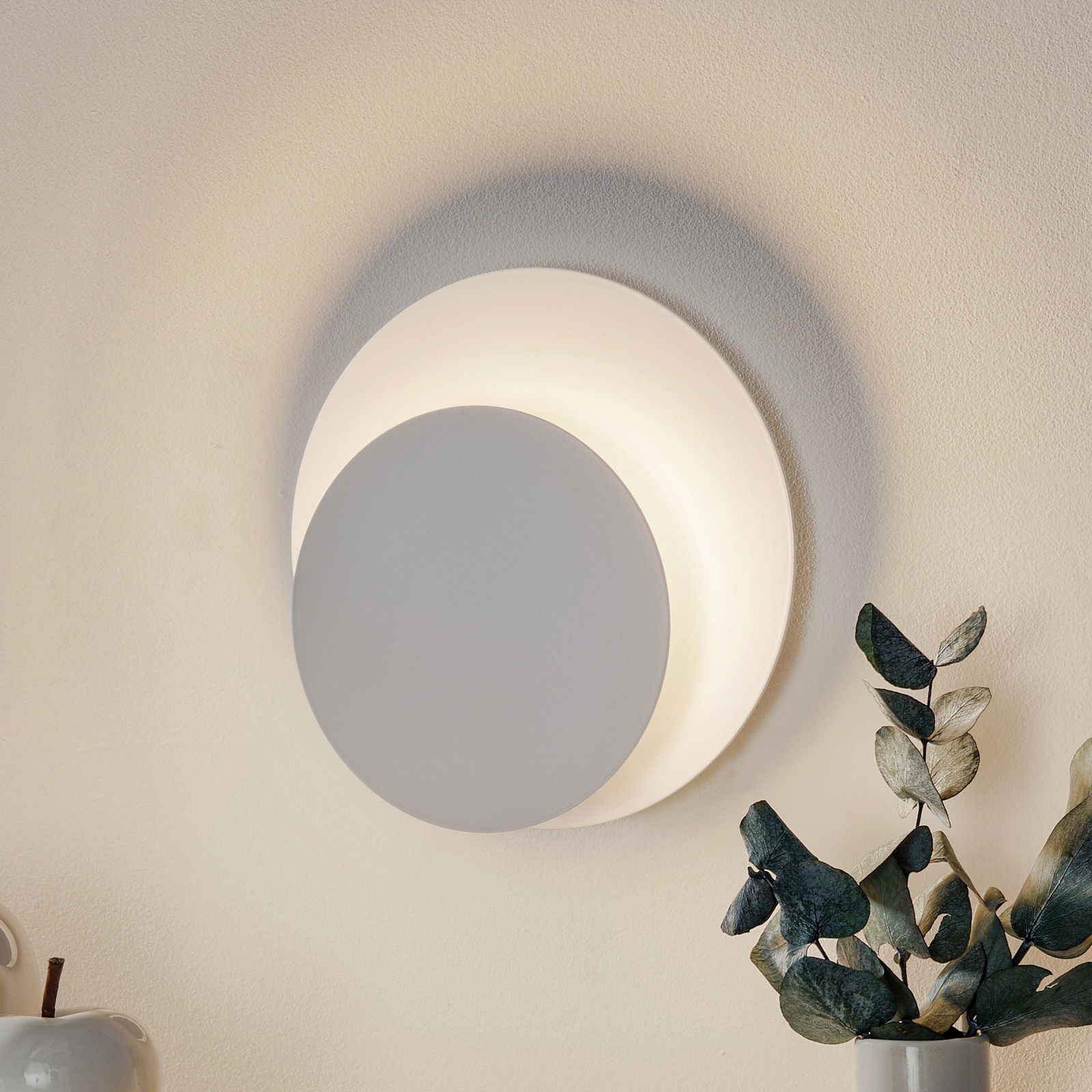 Smerig inval Inademen Wandlamp Circle in ronde vorm, wit | Lampen24.nl