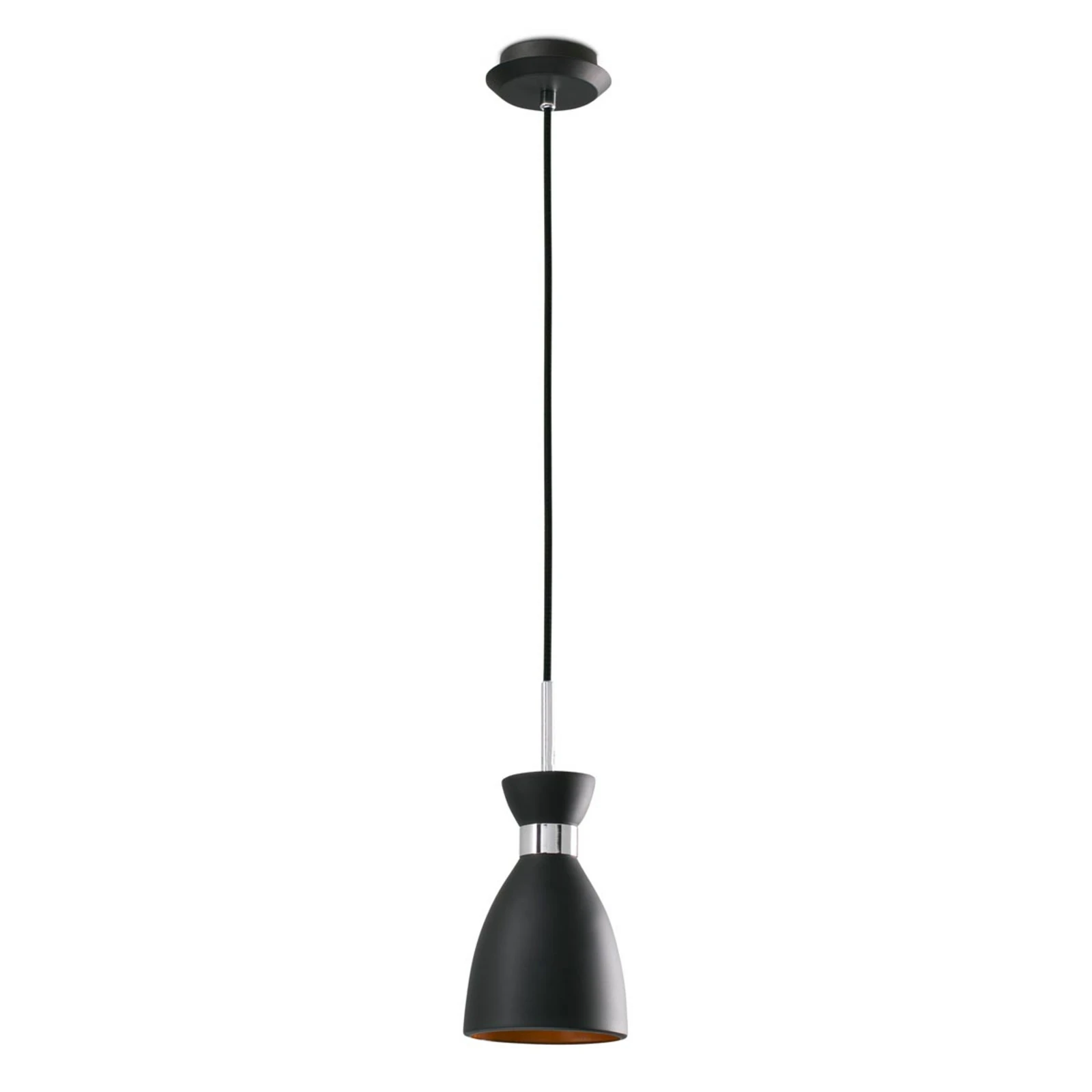Candeeiro suspenso retro, preto