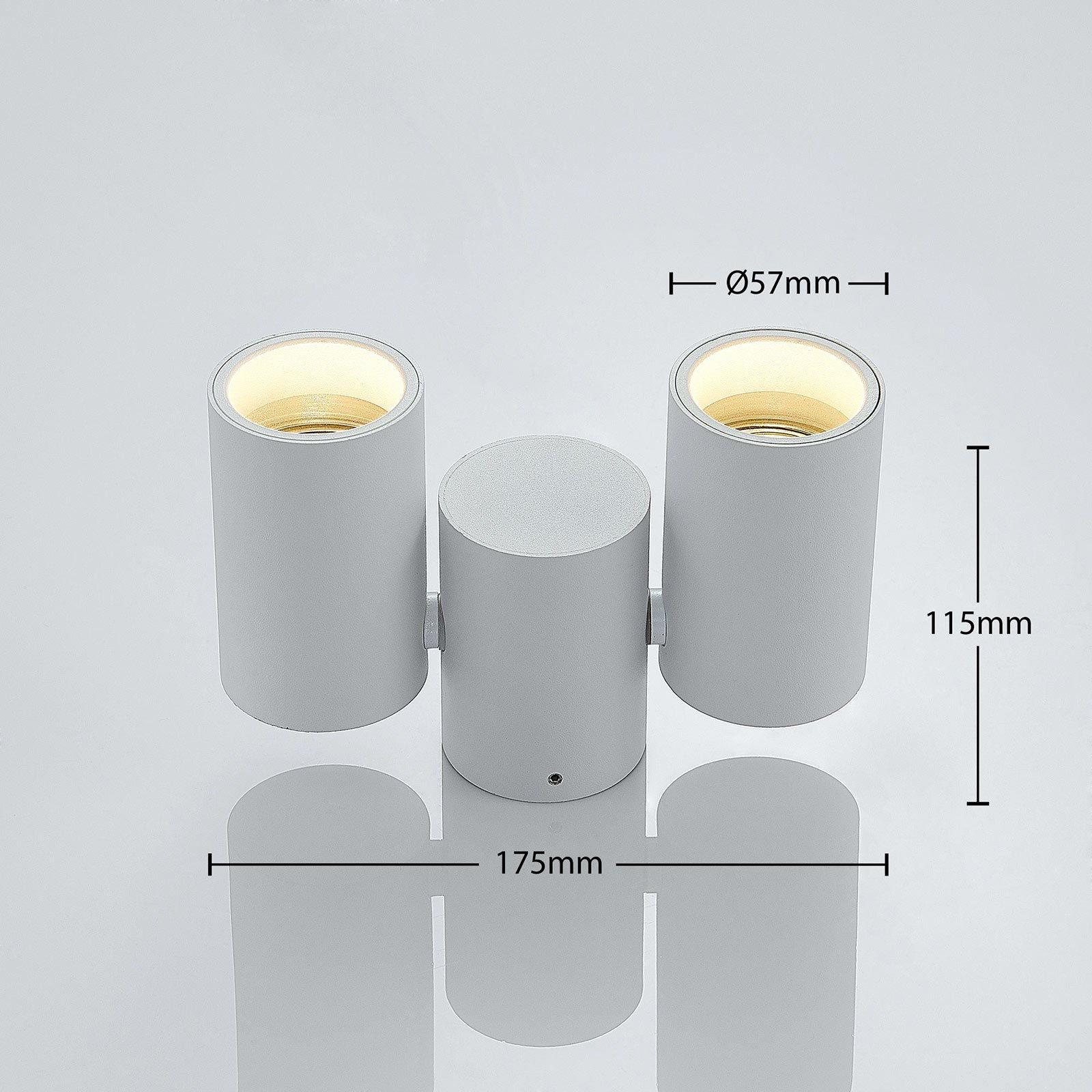 Plafoniera Gesina, 2 punti luce, bianco