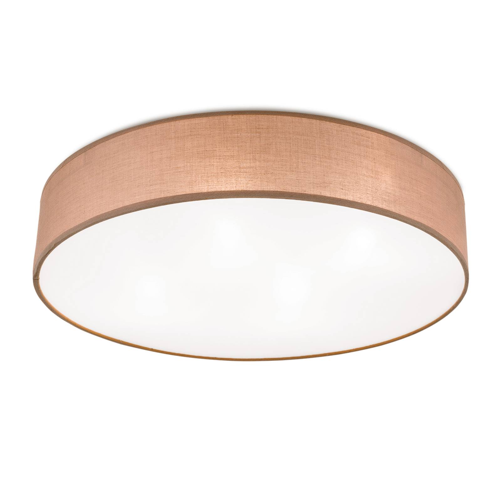 Ufo ceiling light with a linen lampshade, brown
