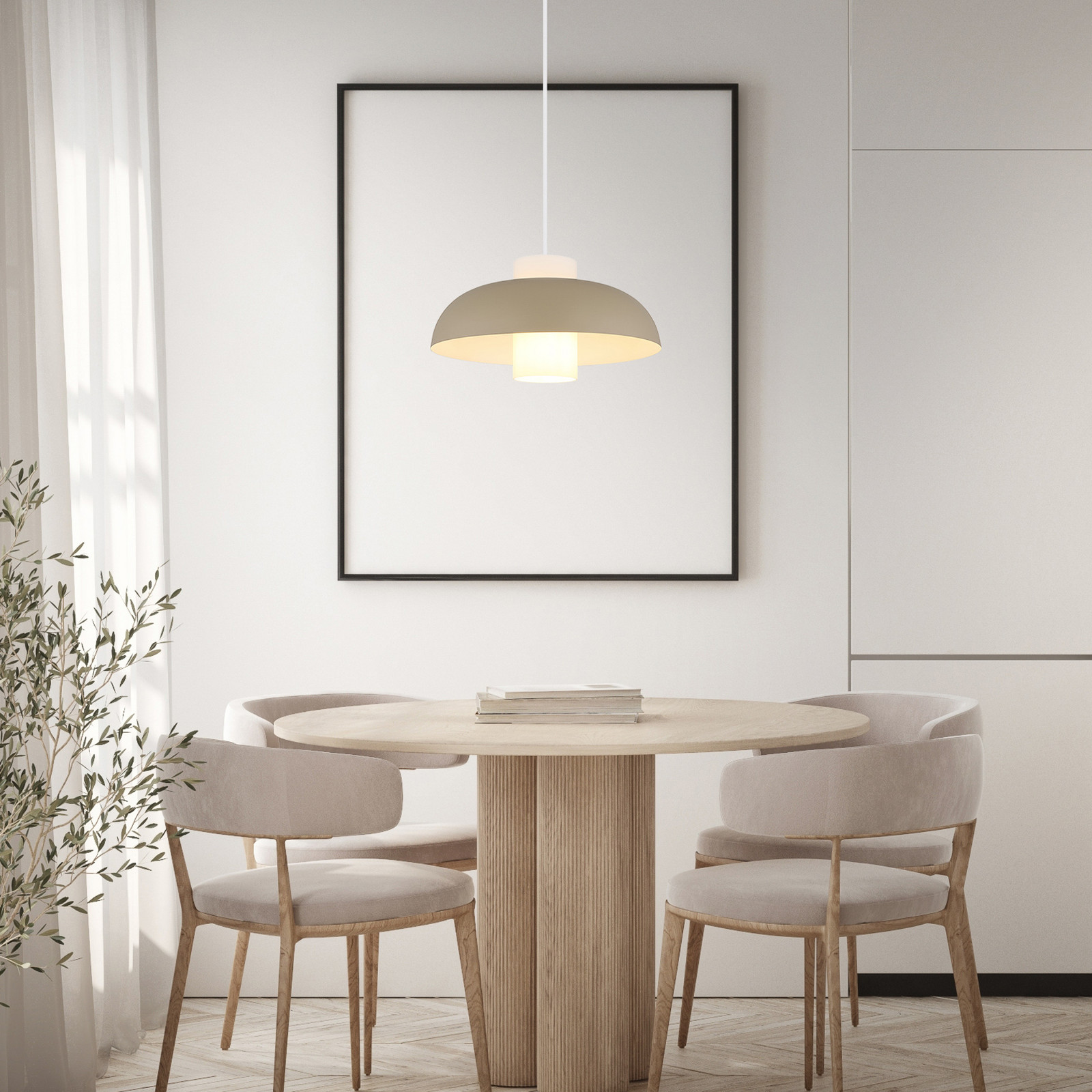 Globo Lampă suspendată Lowe culoare nisip mat Ø 38 cm metal - Camera de zi / sufragerie - modern - culoare nisip mat opal