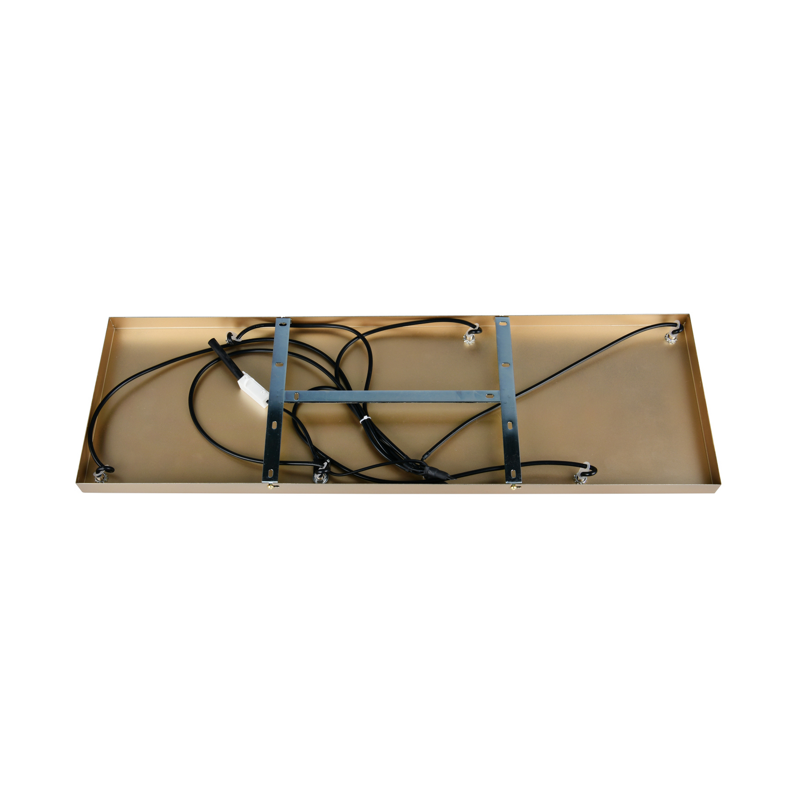 Hanglamp Emelie, 6-lamps, goudkleurig/wit, metaal, glas, E27 Hanglamp Emelie, 6-lamps, goudkleurig/wit, metaal, glas, E27