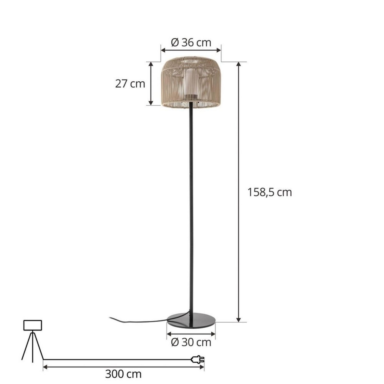 Solvindor Lampadar de Exterior IP44 Khaki - Lucande