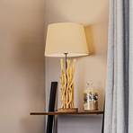 Bordlampe Agar med tekstilskjerm og treelement