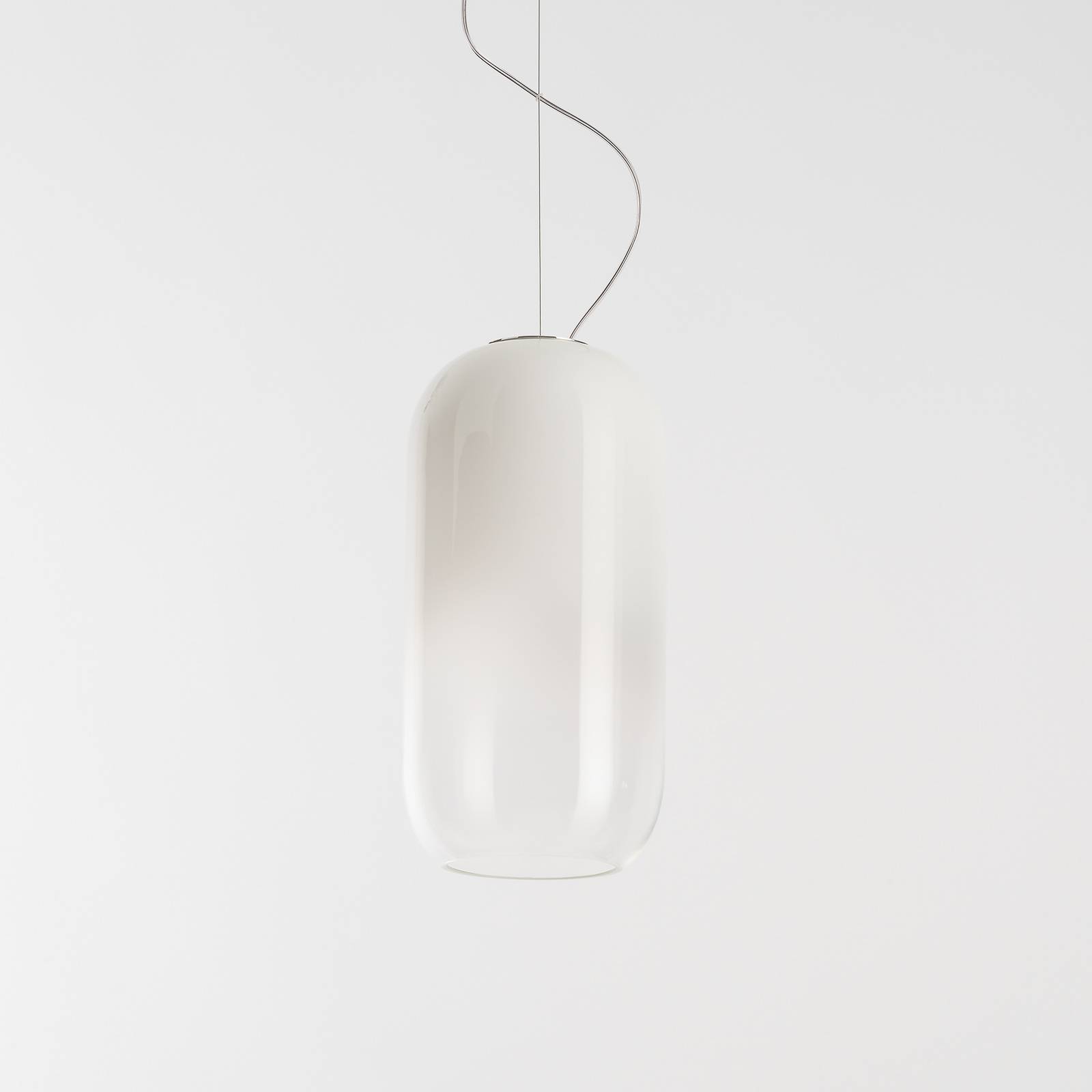Artemide Gople Glas-Pendelleuchte, weiß/silber günstig online kaufen