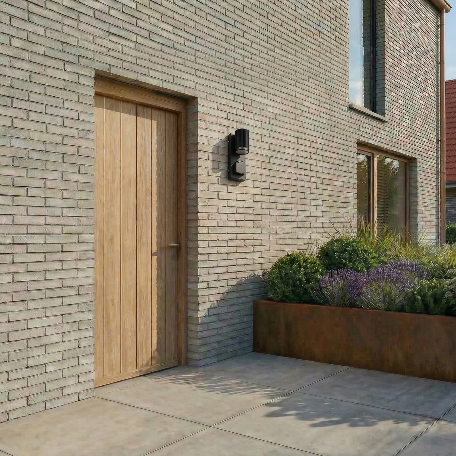 Lindby Enerio kültéri fali lámpa, fekete, csatlakozóaljzattal, GU10, IP44 Lindby Enerio kültéri fali lámpa, fekete, csatlakozóaljzattal, GU10, IP44