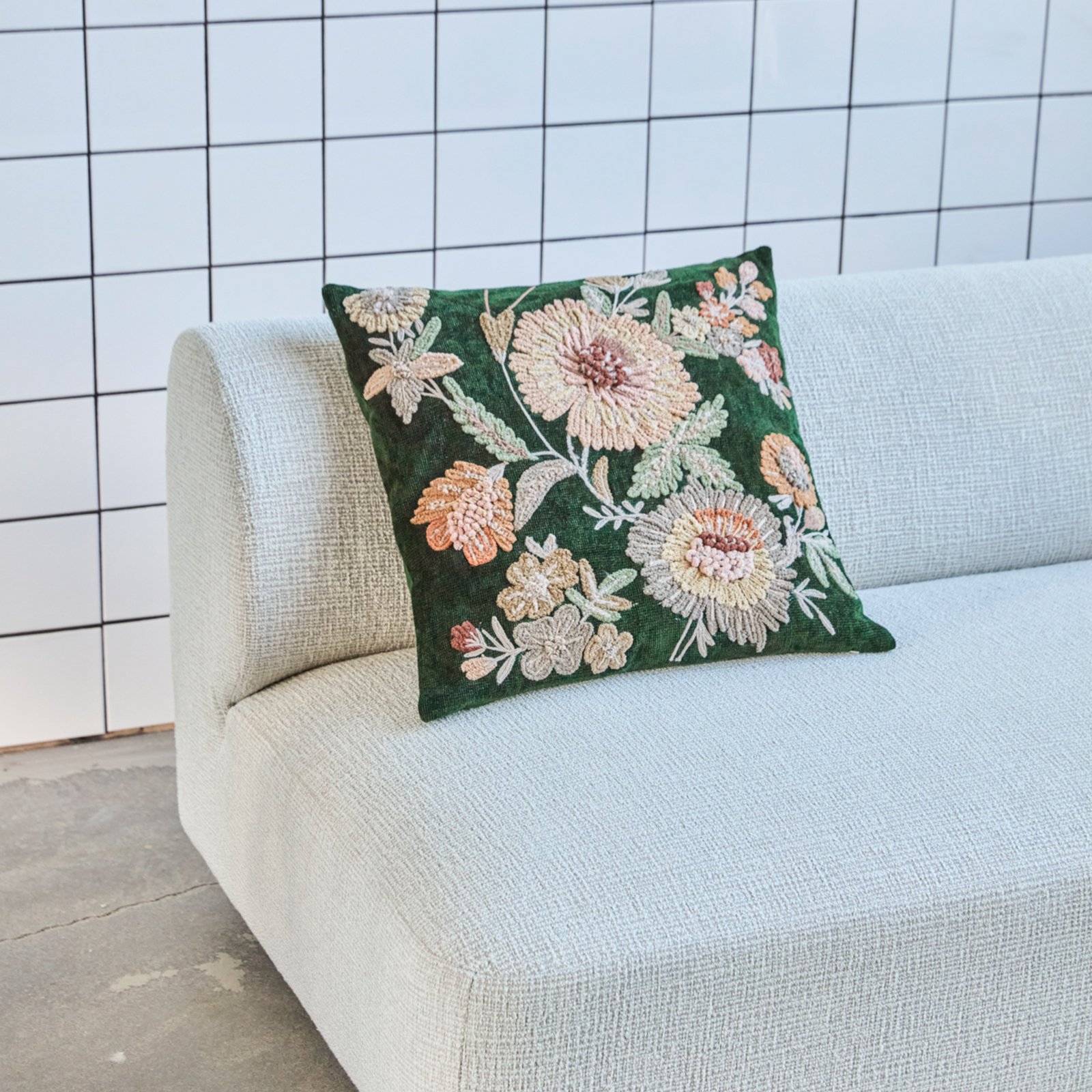 HDBota cushion cover, green/colourful, 50 x 50 cm - House Doctor