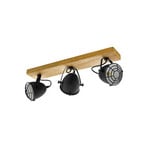Downlight Gatebeck, tre/svart, 3 lyskilder, tre