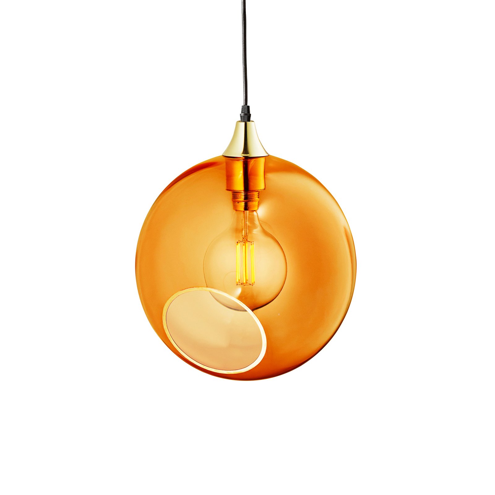 Ballroom XL pendant light, amber-coloured