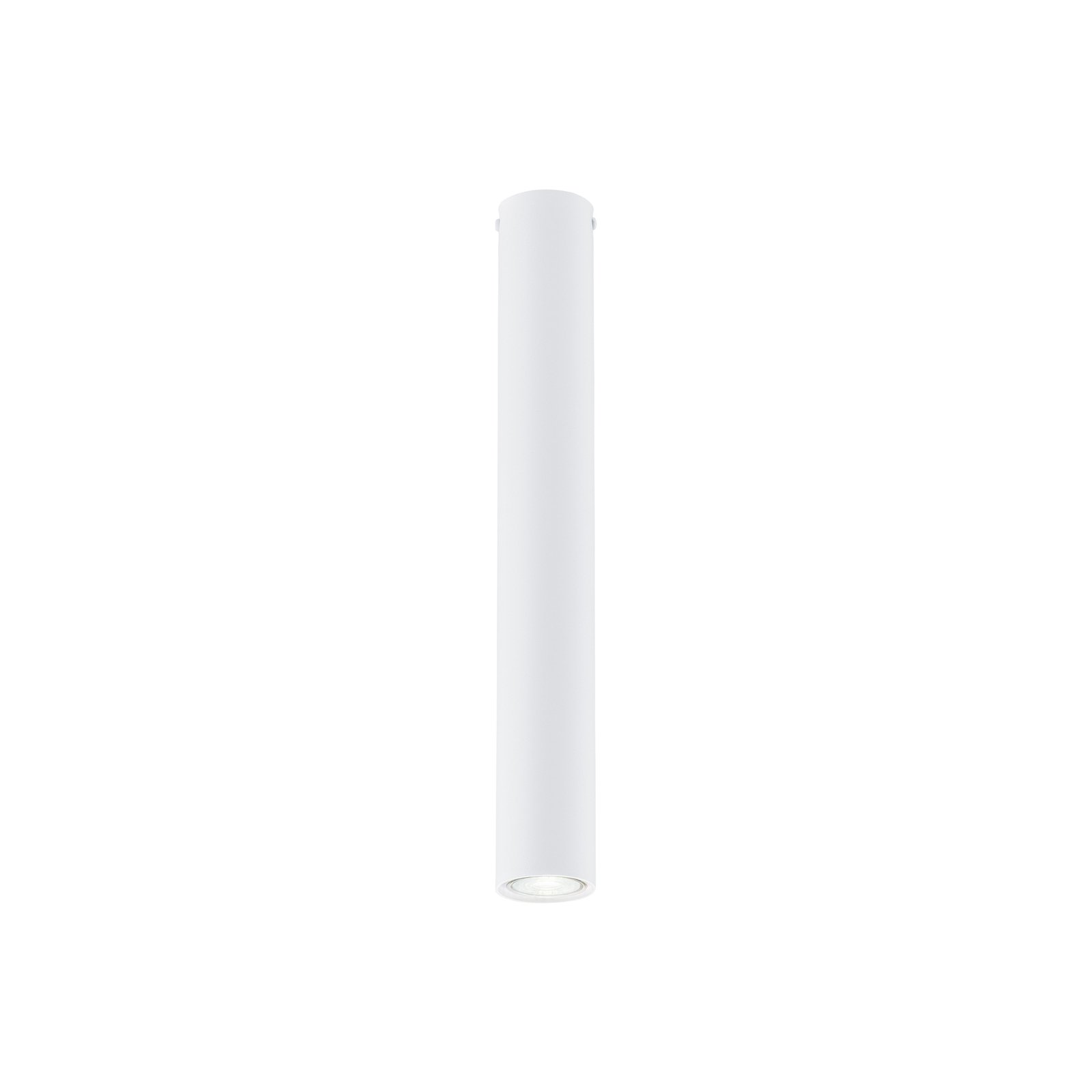 Spot pour plafond Tecno 1L, acier, GU10, hauteur 45 cm, blanc