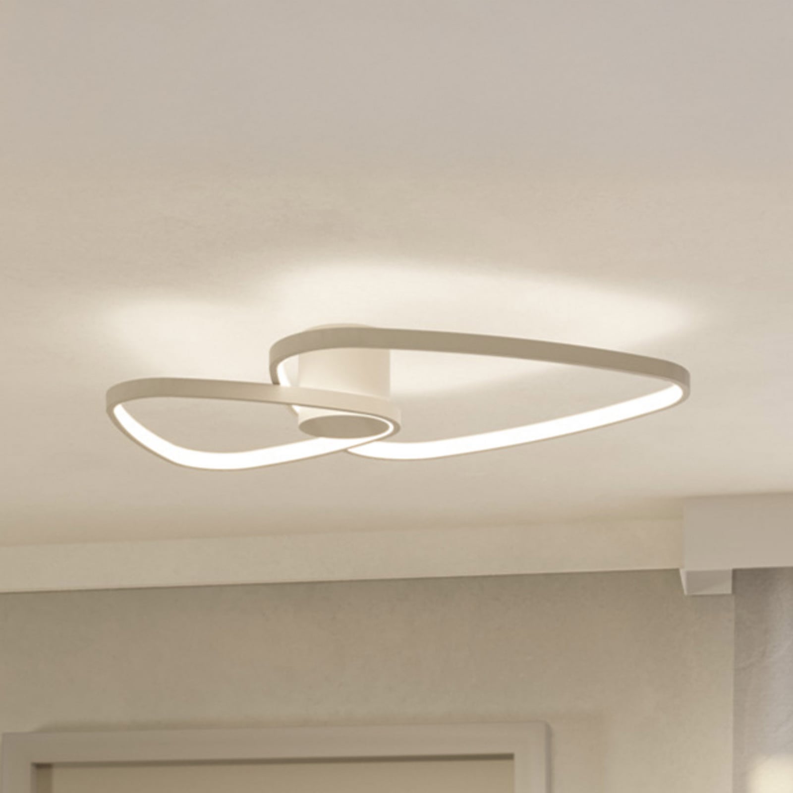 Φωτιστικό οροφής LED EGLO LEPORANO, μπεζ, 60 x 50 εκ., 2 λάμπες, CCT