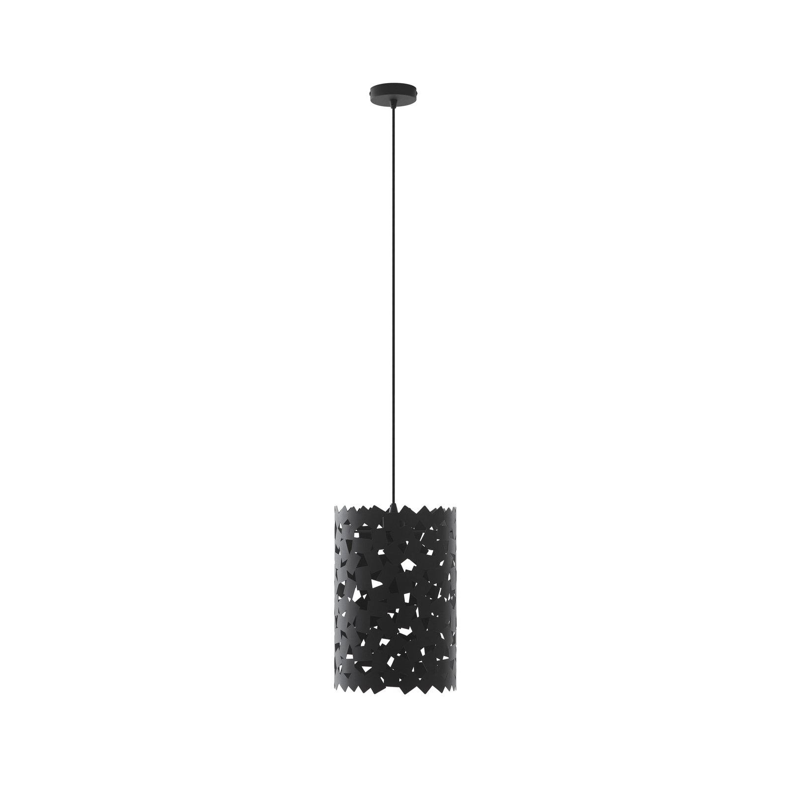 Lucande hanglamp Aeloria, zwart, Ø 25 cm, ijzer, E27
