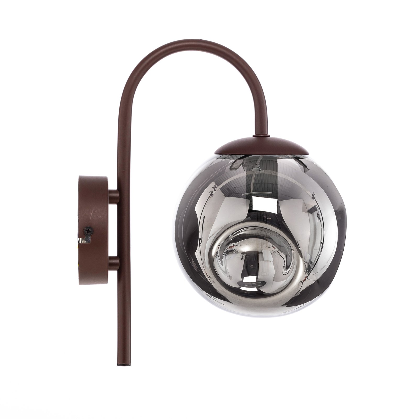 Lindby wall light Valentina, E14, smoke grey, glass, 28.6 cm