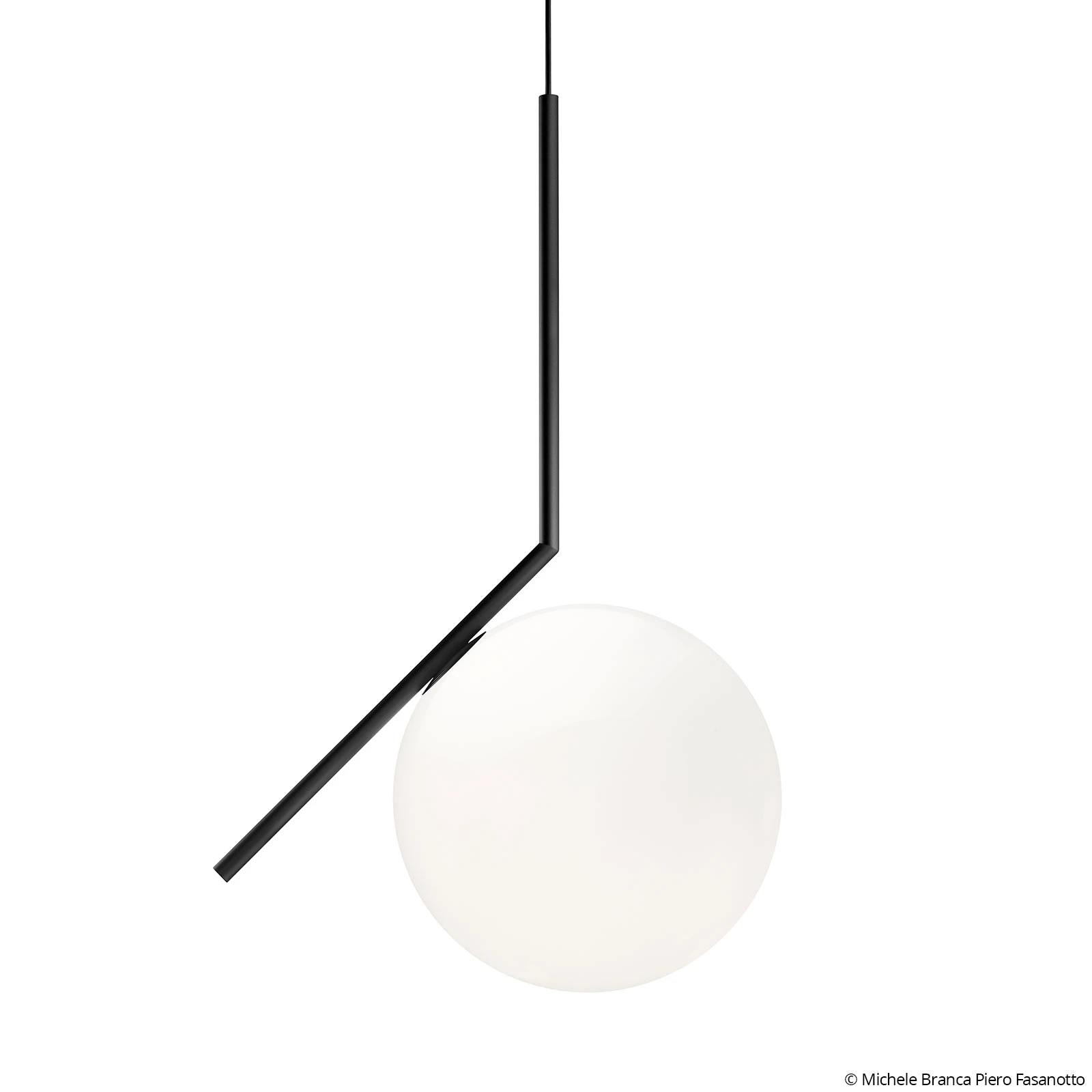 Lámpara colgante de diseño FLOS IC S2, negra, Ø 30 cm