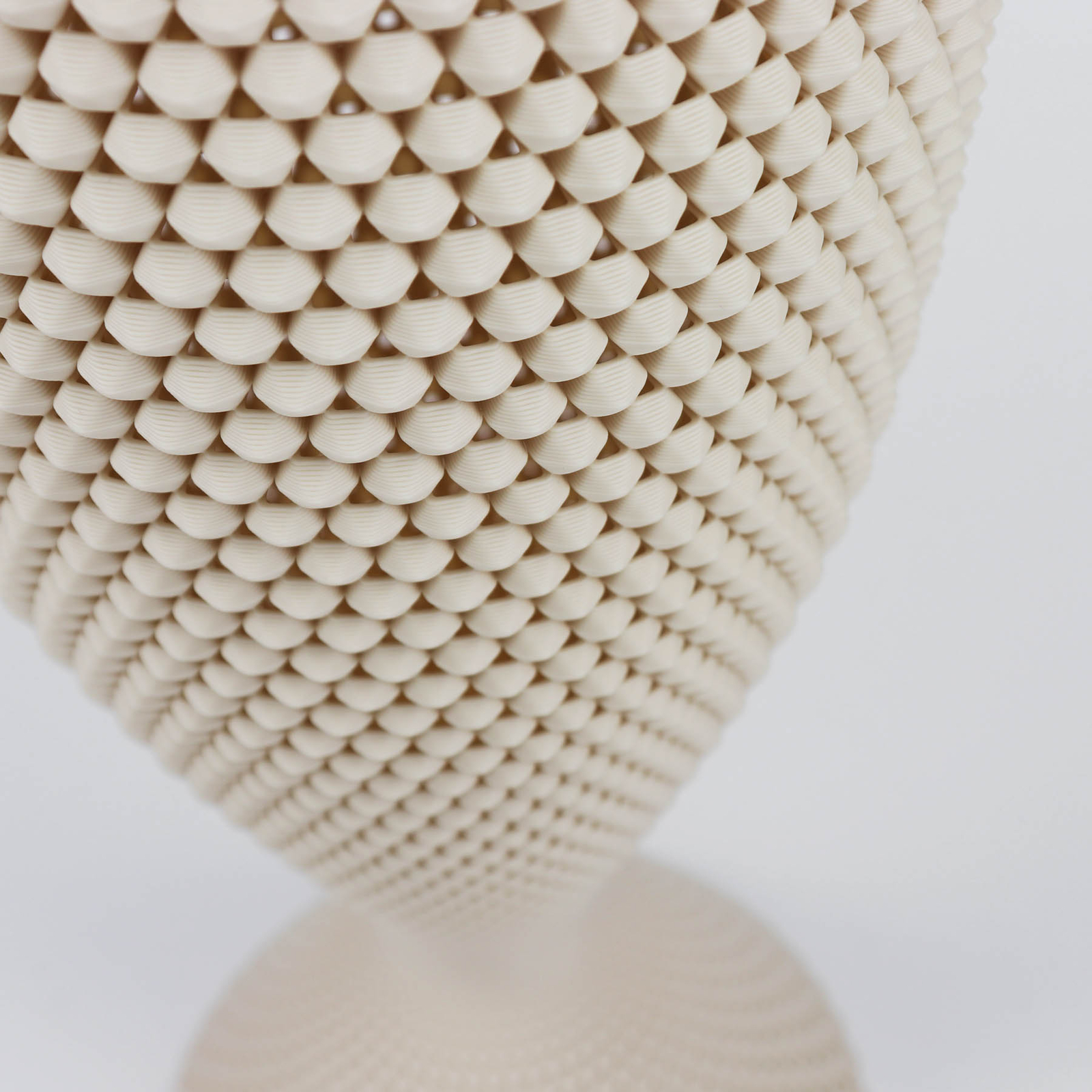Diamond bordlampe laget av organisk materiale, lin, 65 cm