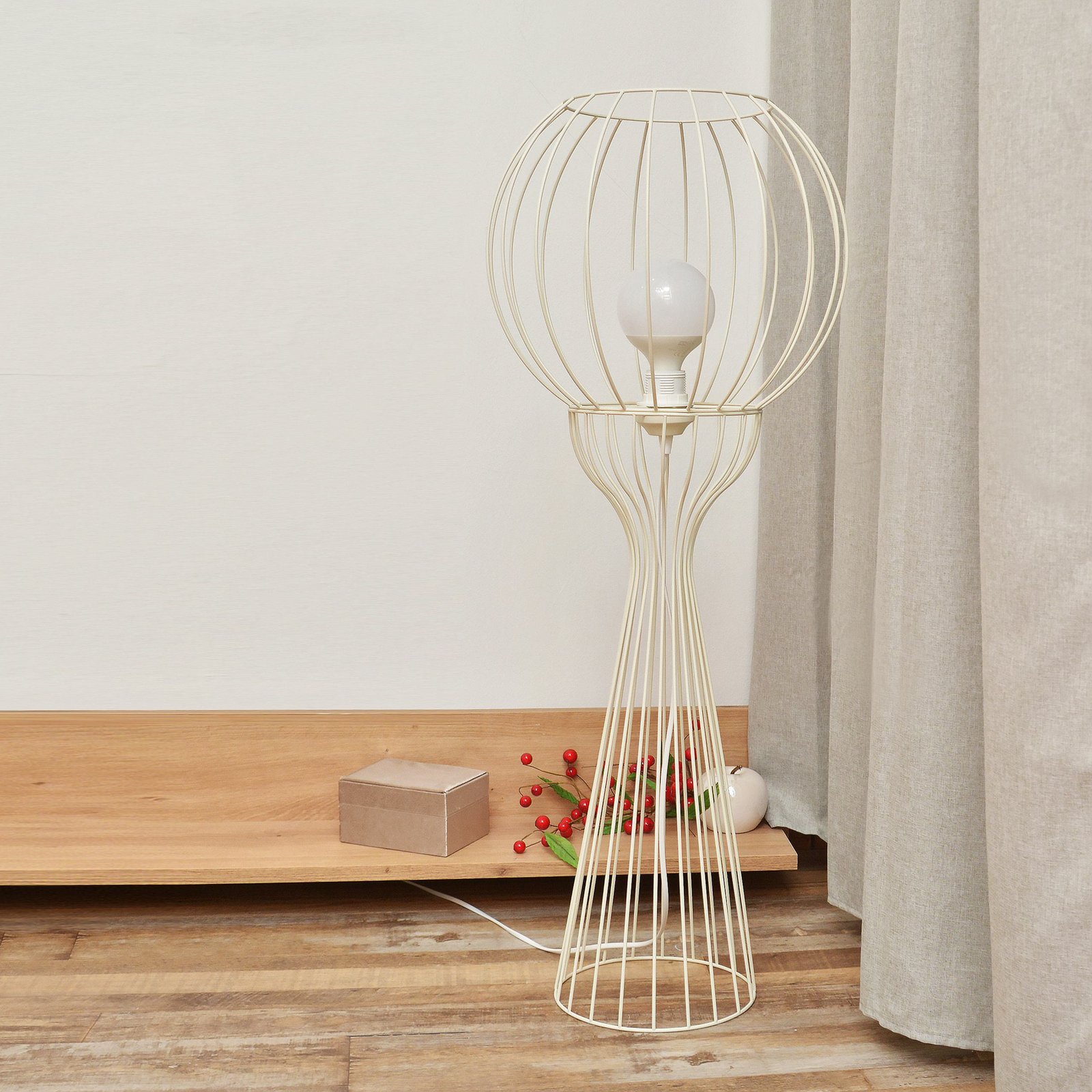 Mercure floor lamp, sand, metal/plastic, height 93 cm