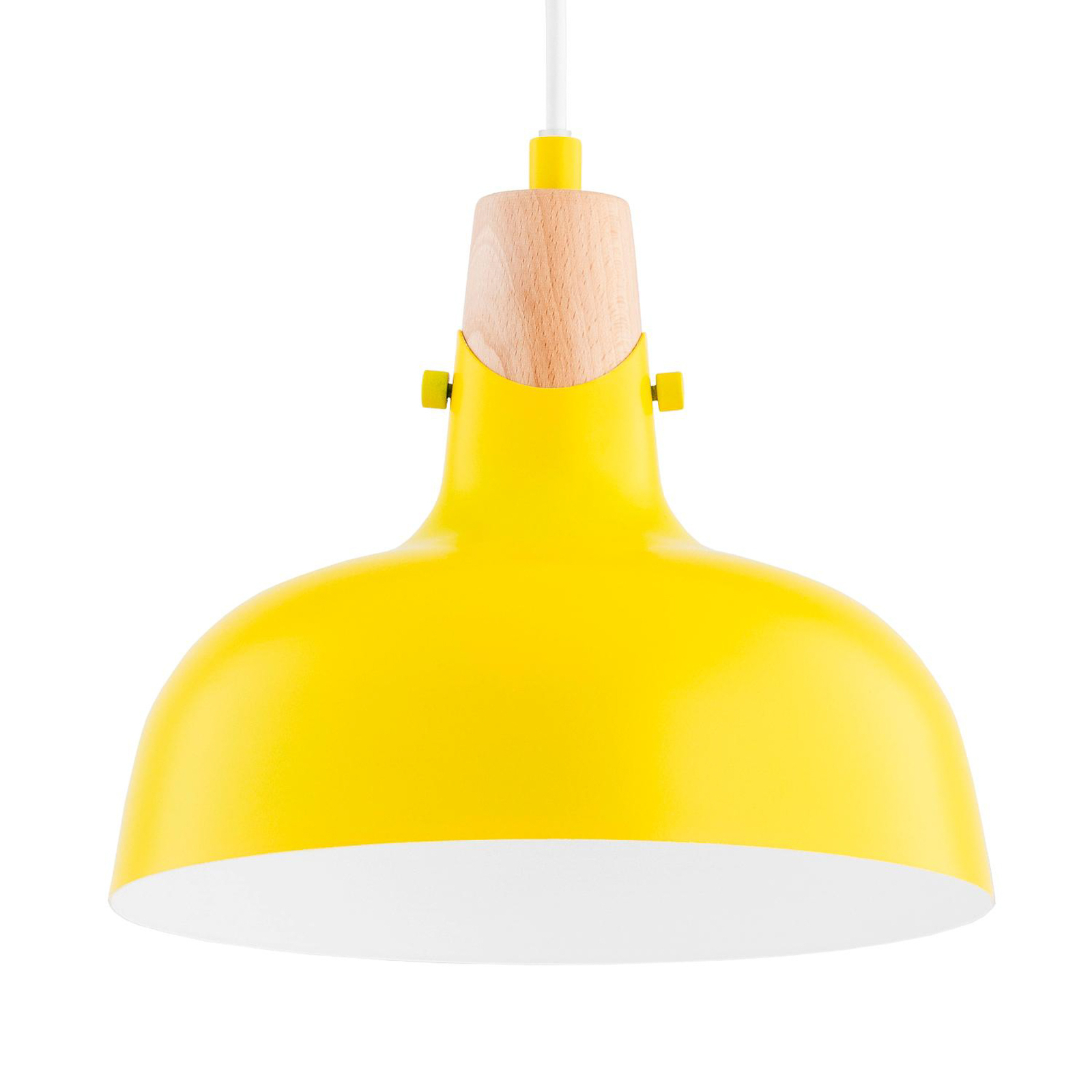 Lámpara colgante Solo Gem, amarilla, Ø 23 cm, metal