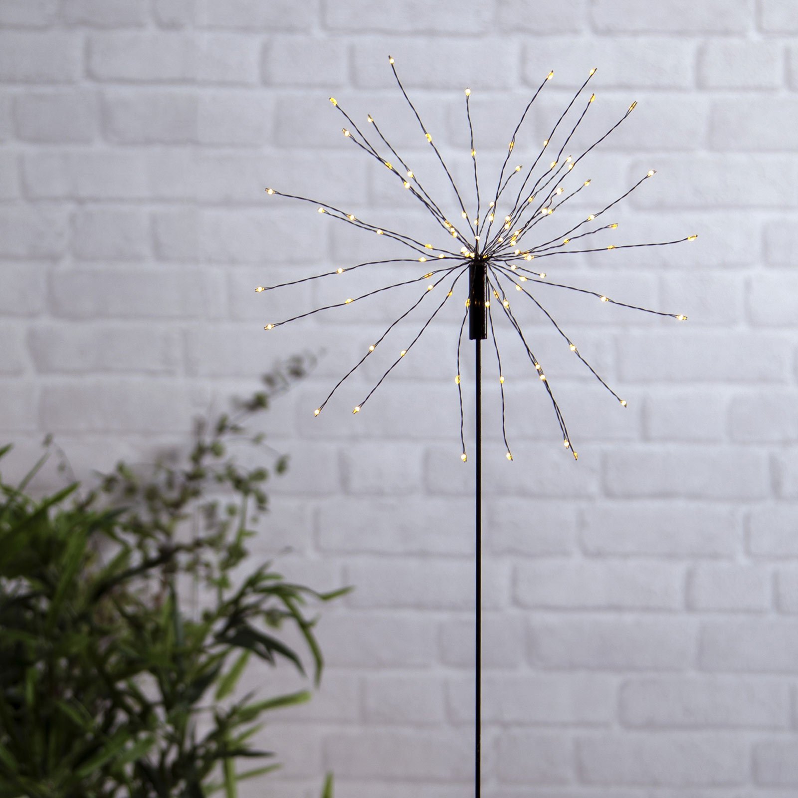 Firework LED solar light with ground spike, 100 cm