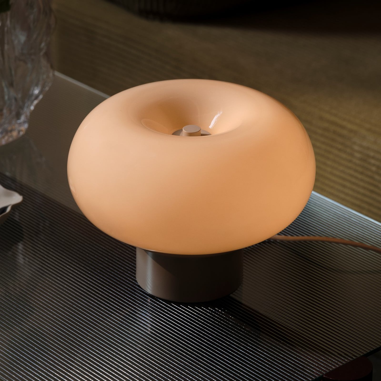 Malti Tischleuchte, Glas, beige, Ø 27,5 cm, E27 - Nordlux