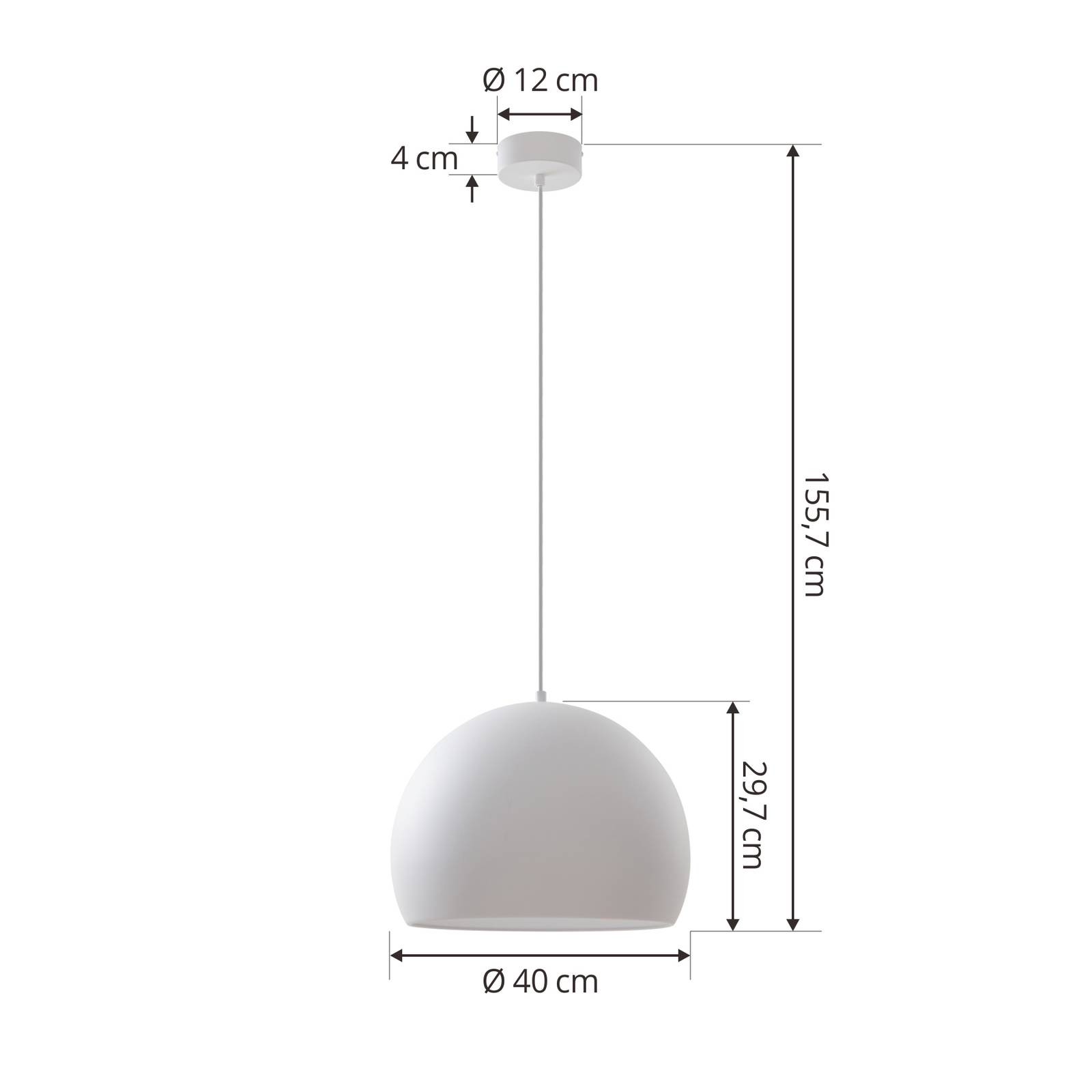 Lampa wisząca LED Lucande Lythara, biała, Ø 40 cm, aluminium