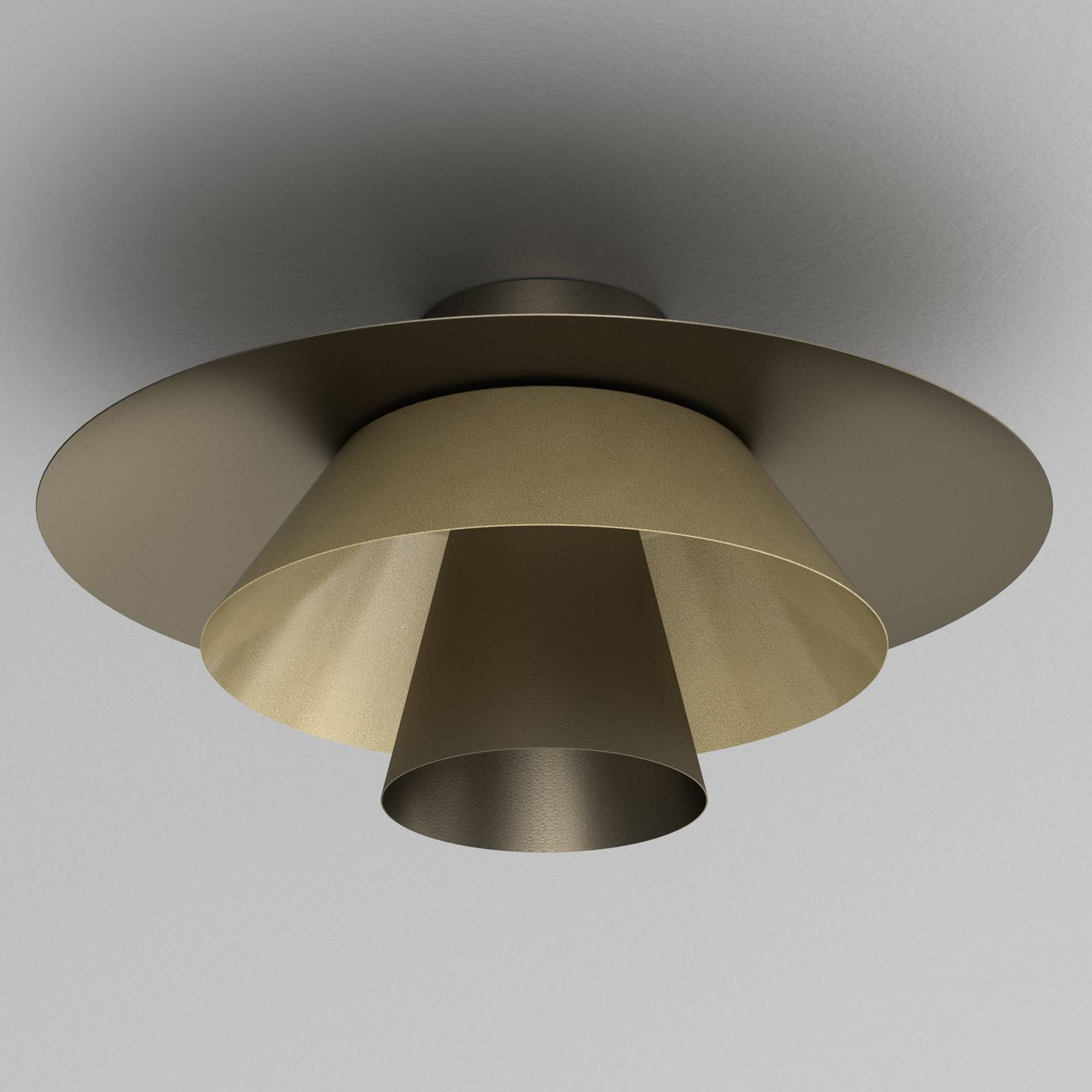 Lampa sufitowa Plato, tytanowo-złota, metal, Ø 38 cm, E27