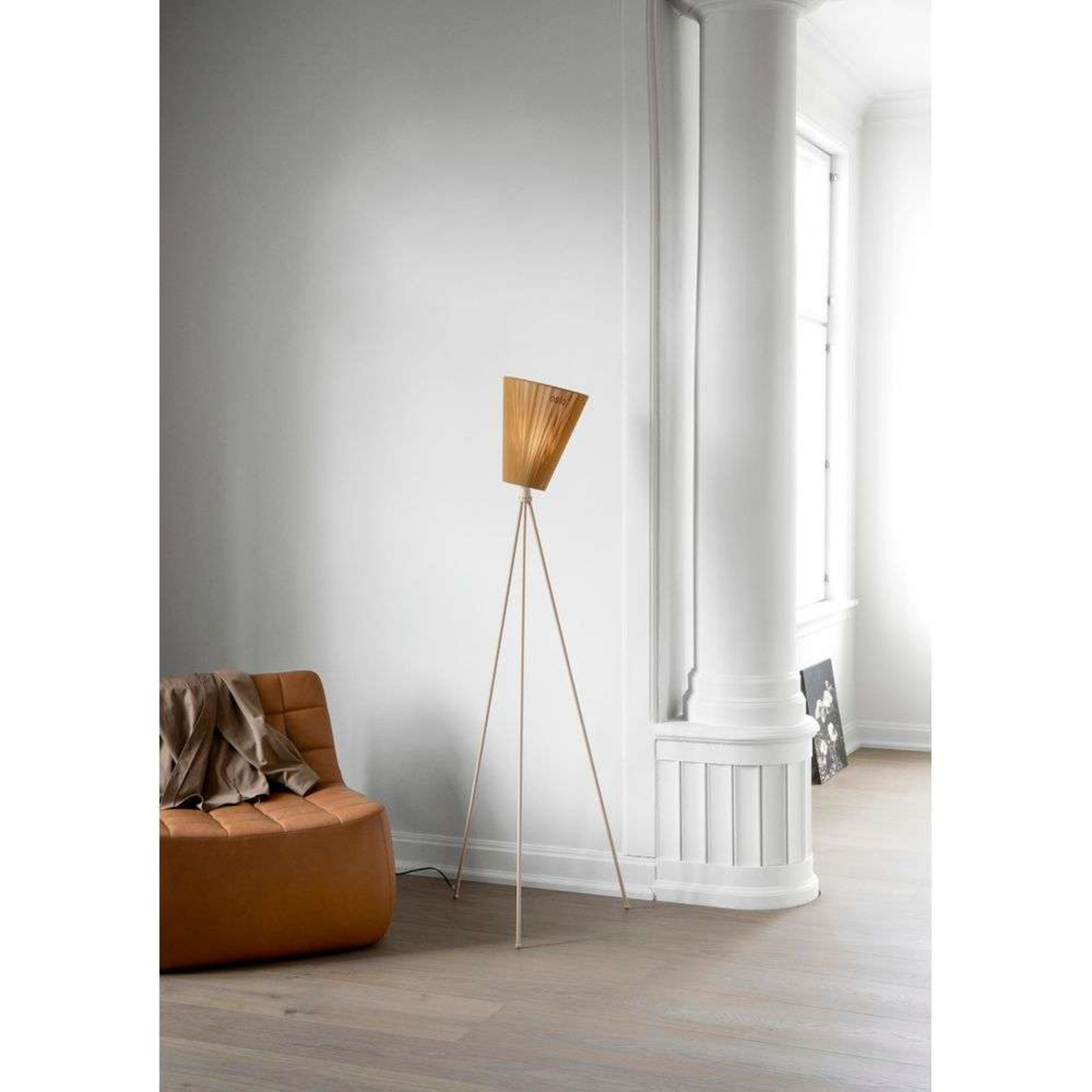 Oslo Wood Lampadaire Beige/Caramel - Northern