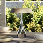 EGLO LED tafellamp met oplaadbare batterij TURCIO, chroom/beige, 20 cm, IP44,