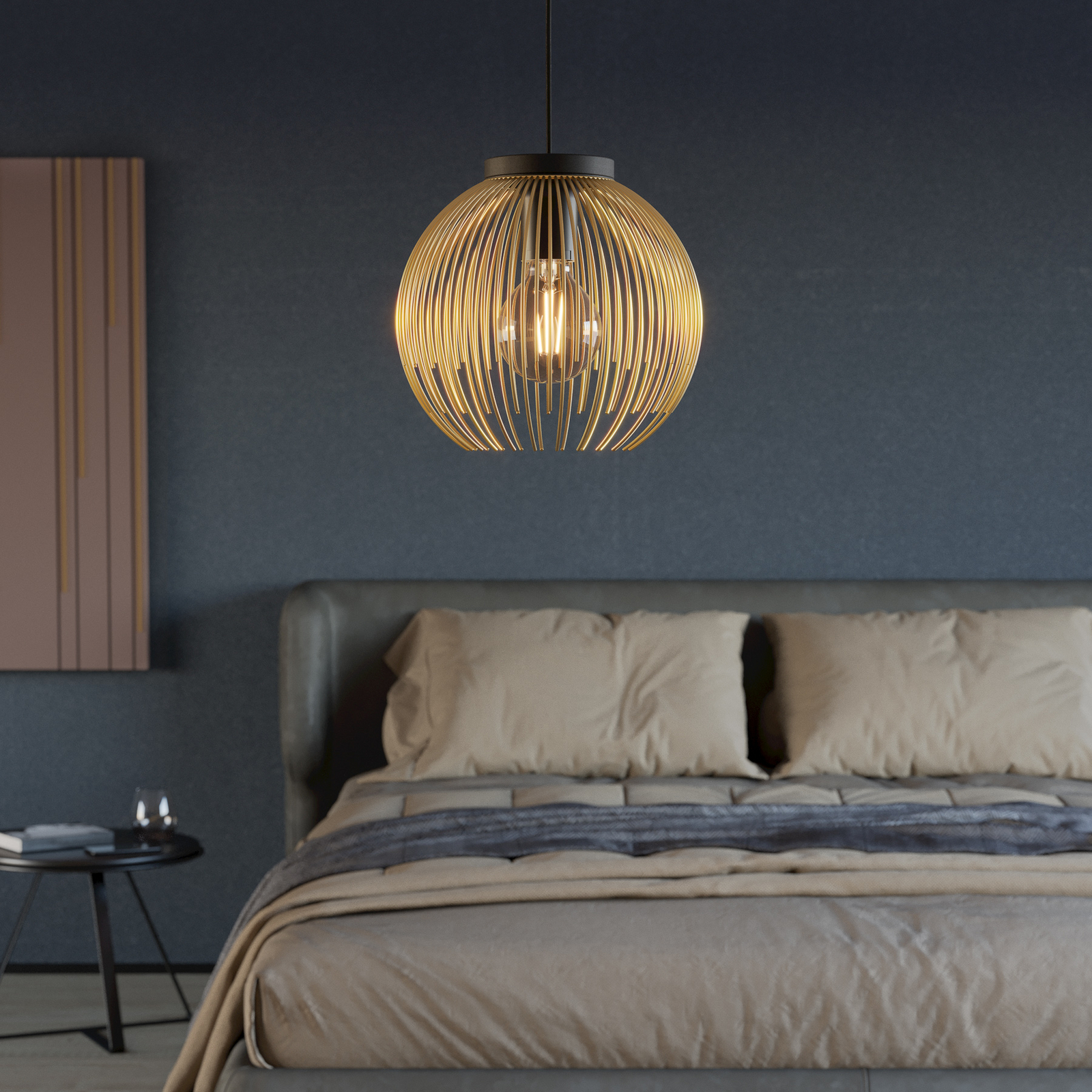 Висяща лампа Venezuela, черна/златна, 1 лампа Висяща лампа Venezuela, черна/златна, 1 лампа