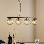 Hanglamp Lucande Sotiana, 4 glazen bollen, zwart