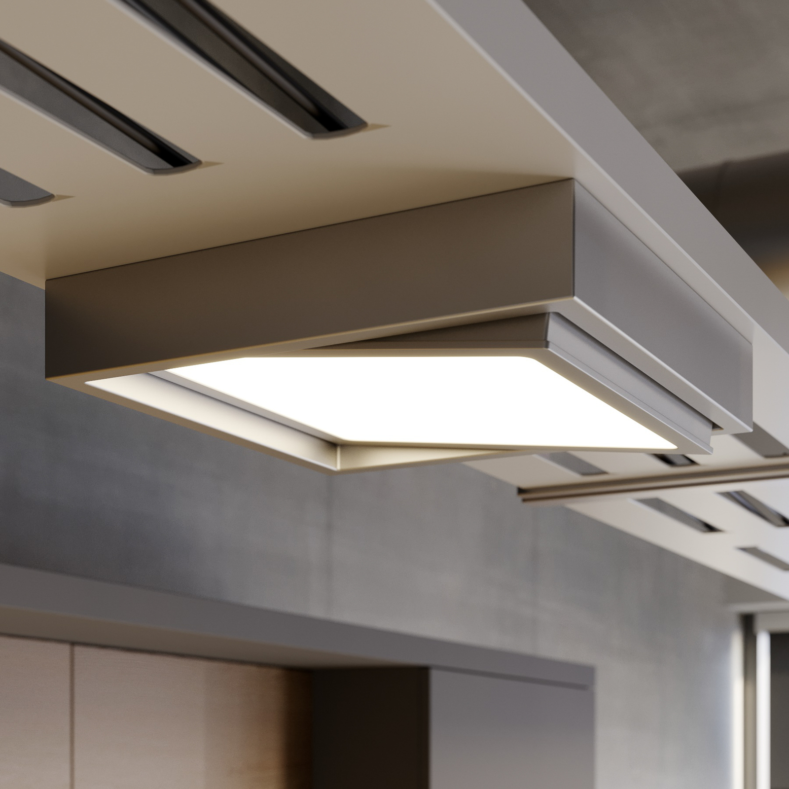 Prios Uvan LED plafondlamp draaibaar, hoekig