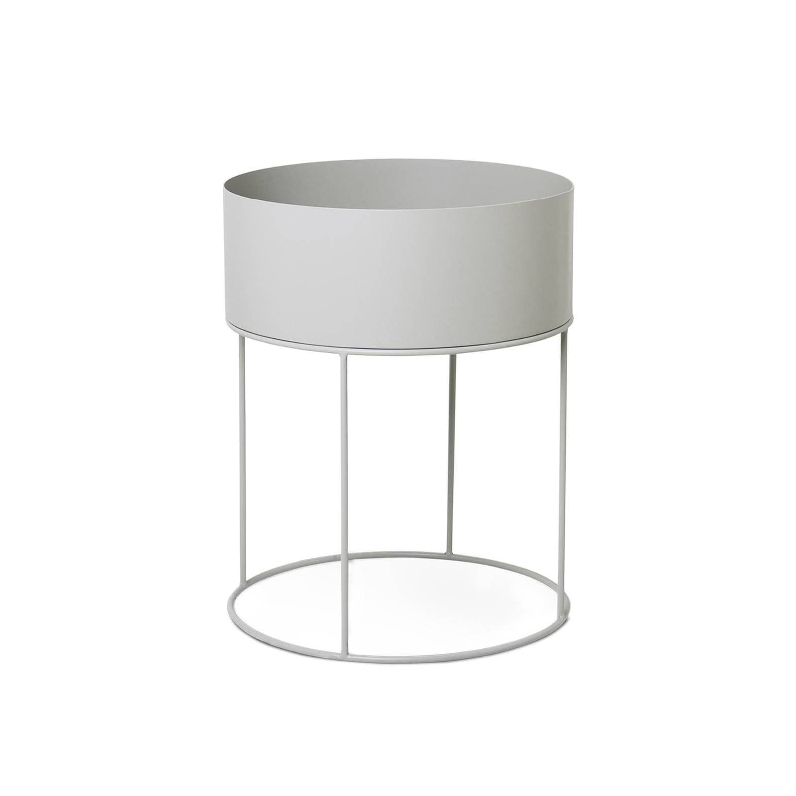 ferm LIVING Plant Box Round gris Ø 40 cm acier