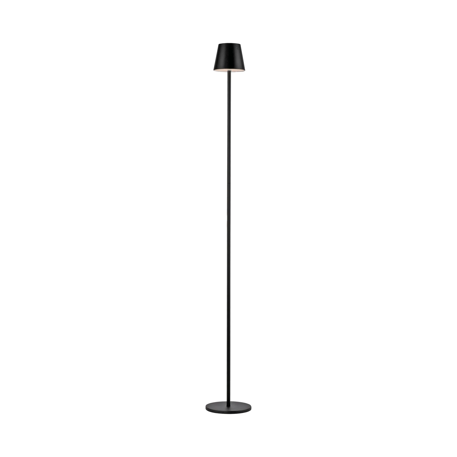 JUST LIGHT. Lampe sur pied LED rechargeable Euria, noir, fer, IP54
