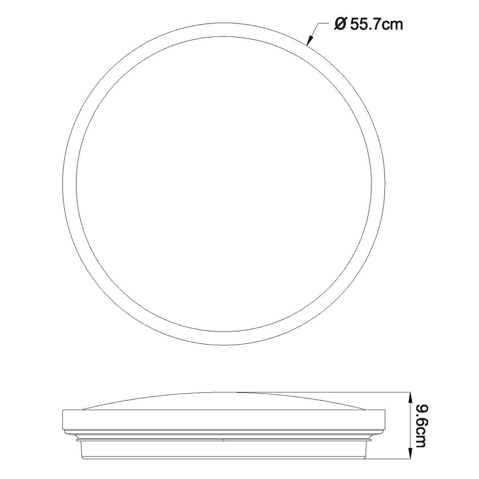 Dime LED ceiling light Polaris dimmable to warm round