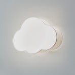 Wandlamp Cloud, beige, 43 cm breed, textiel, wolk, E27