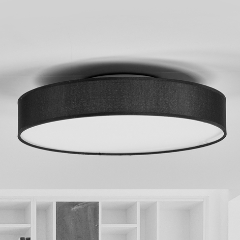 Plafonnier en tissu LED Saira, 40 cm, noir