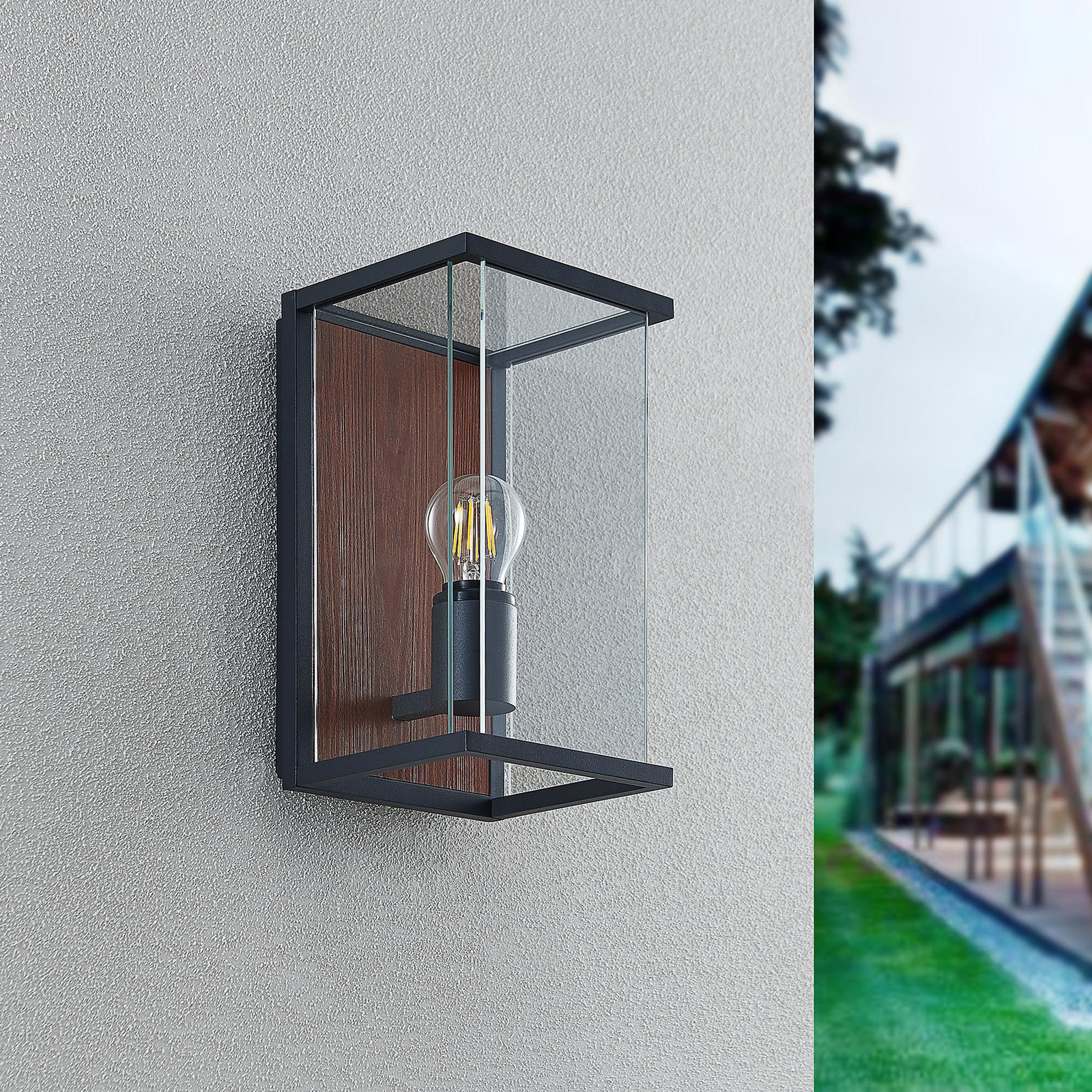 Lucande Elwin wall light, angular, one-bulb