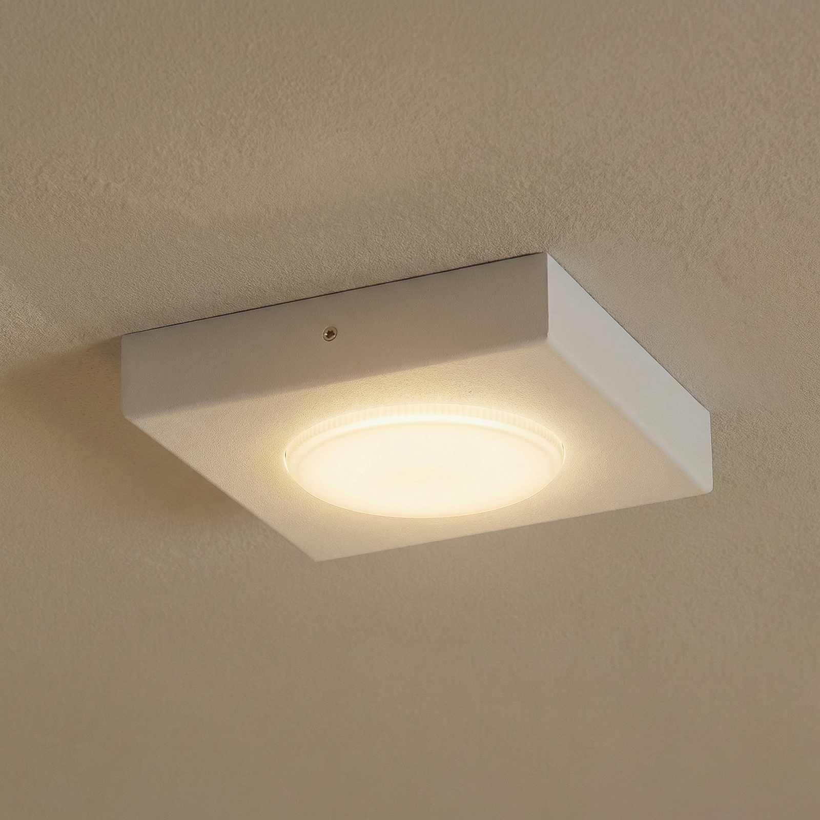 Plafonieră Hero, albă, 12 x 12 cm, metal, GX53