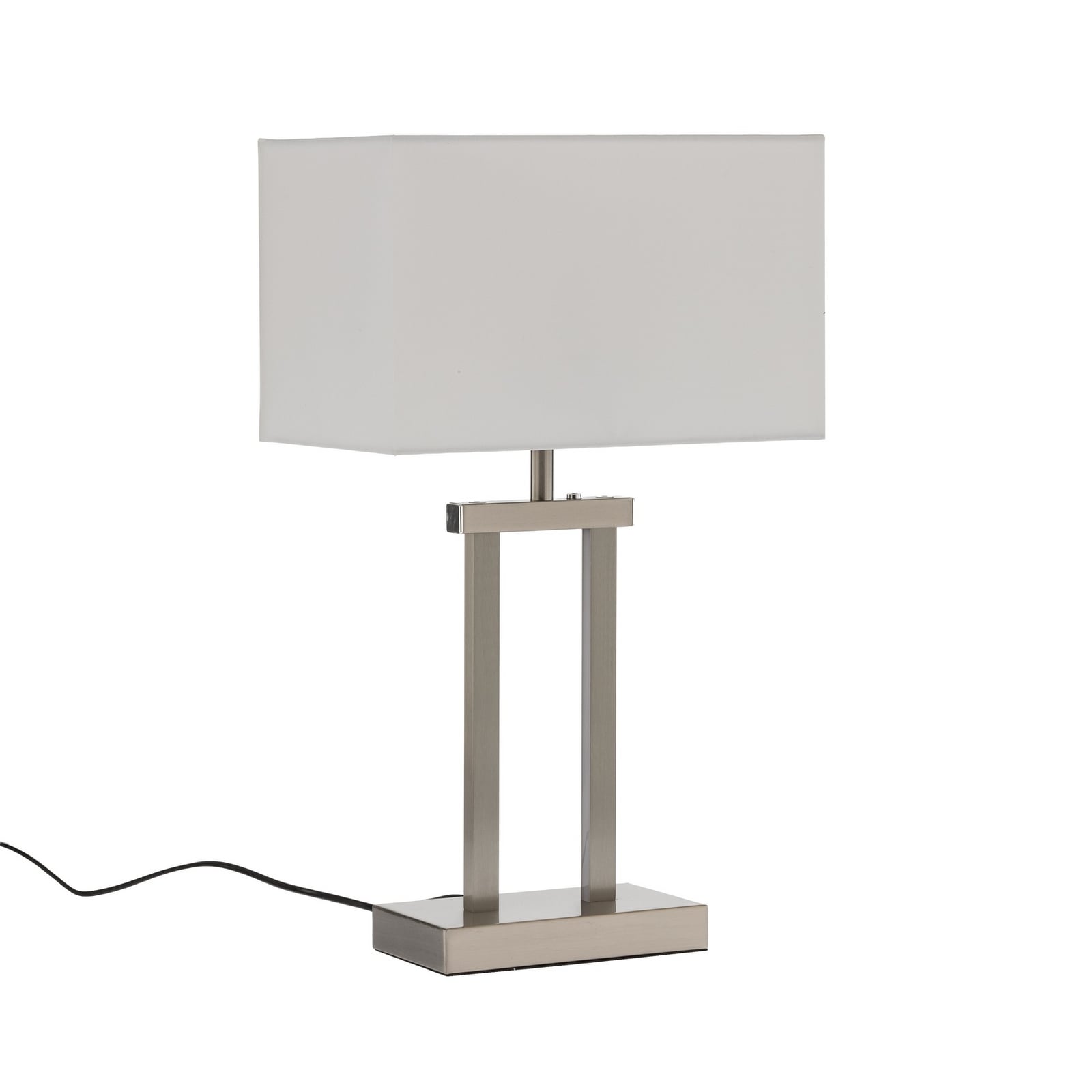 Lampa stołowa Lindby Sigurd, biały, tkanina, wysokość 54cm, E27