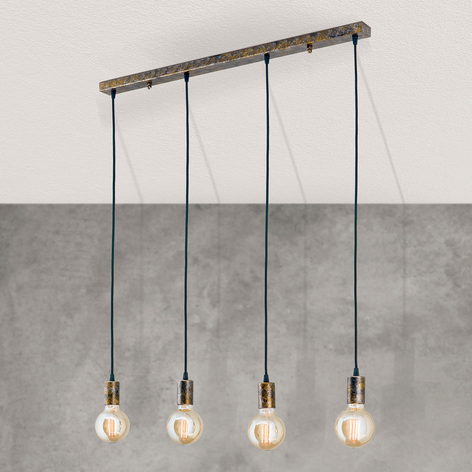 Pendellampe Rati i vintagestil, fire lys