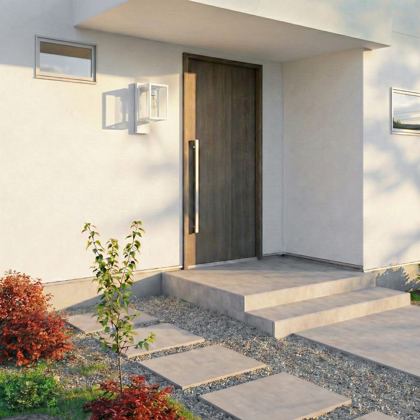 Lucande Applique da esterno Ferda, portalampada inferiore, grigio, IP44