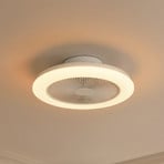 Lindby Vedin LED ceiling fan, white, DC, Ø 45 cm, RGBW