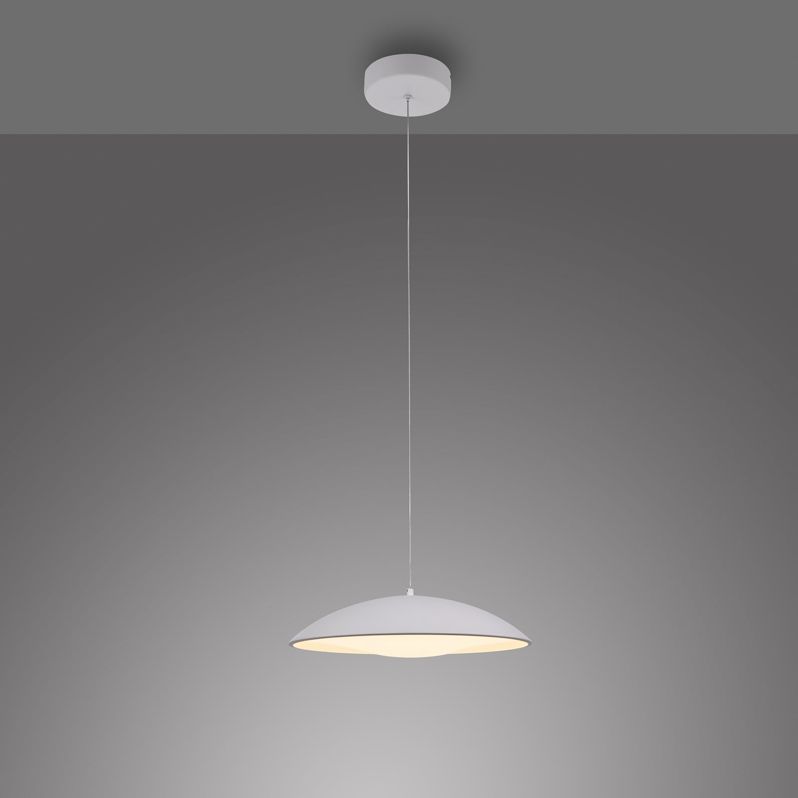 Lámpara colgante LED LENTE, blanca, Ø 40 cm, metal, Switchdim