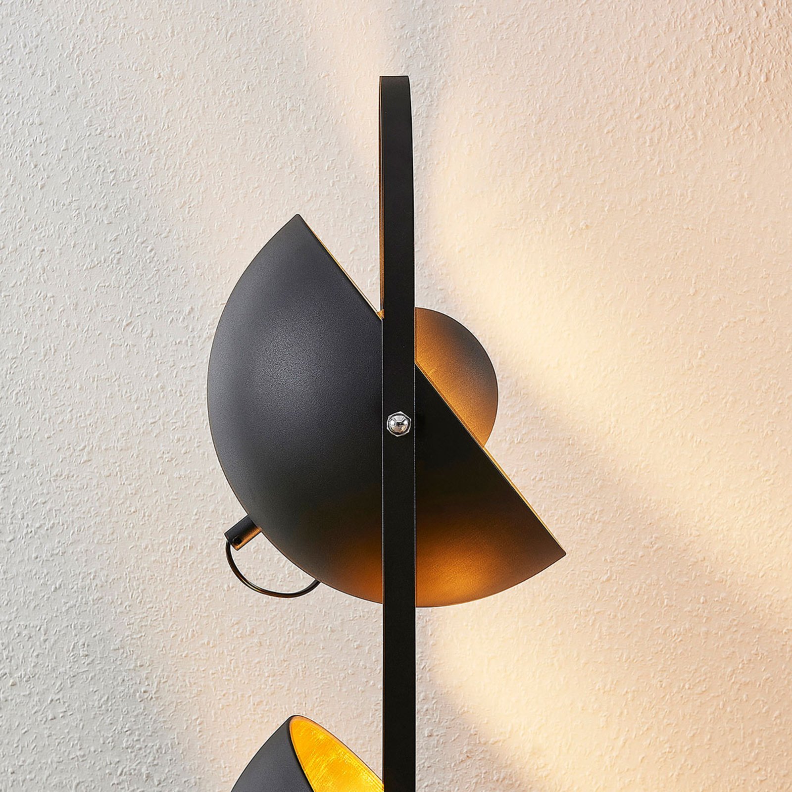 Stehlampe Muriel 3-fl. schwarz/gold