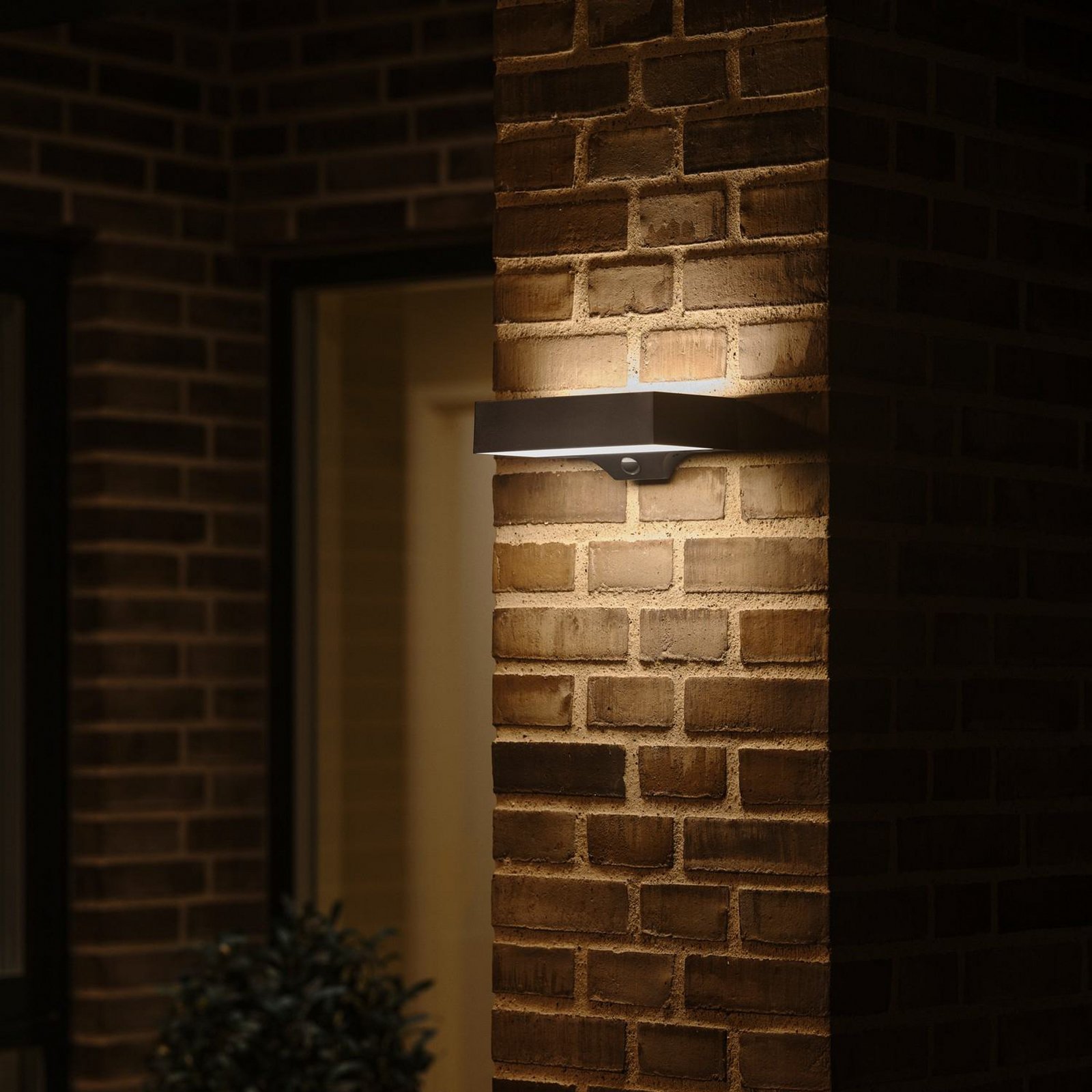 Monay Square Solar En el exterior Aplique de Pared IP44 Negro - Nordlux