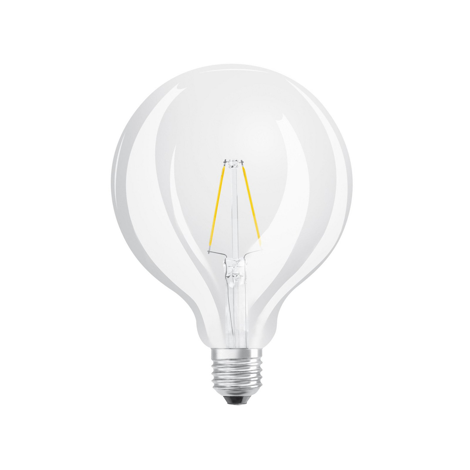 LED-lampa Globe G125 E27, 2,5 W klar glödtråd 2 700 K