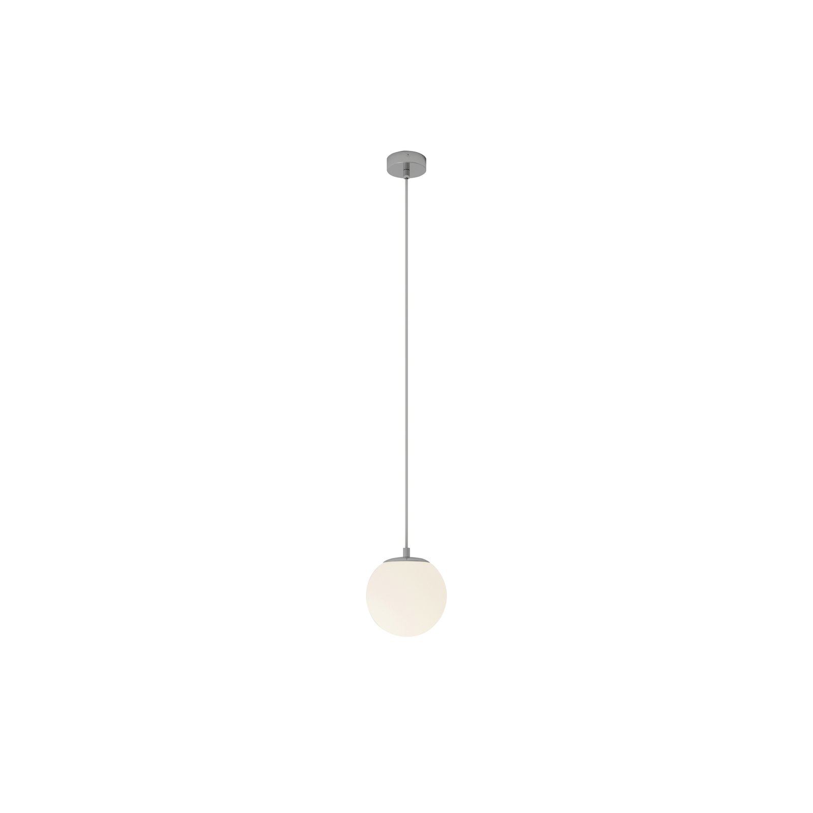 Lucande hanglamp Bidolo, chroomkleurig, glas, Ø 15 cm, IP44