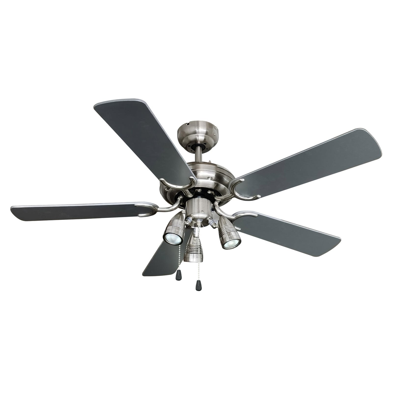 Ventilateur de plafond Anariki avec éclairage, silencieux, argenté - Lindby